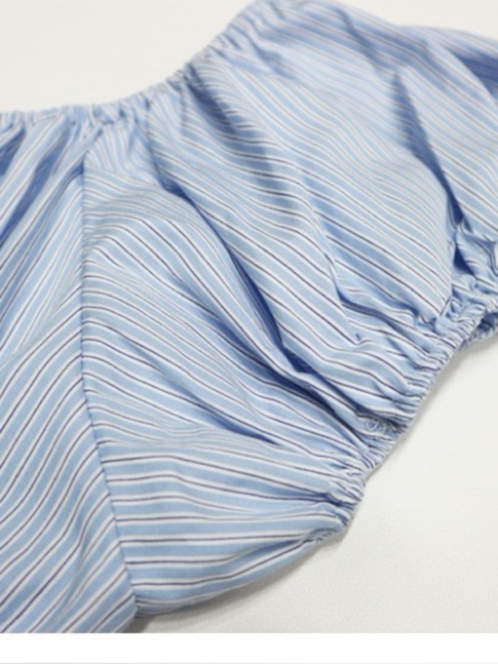 Doen Light Blue and White Striped Smocked Midi Dress - Picture 7 of 10